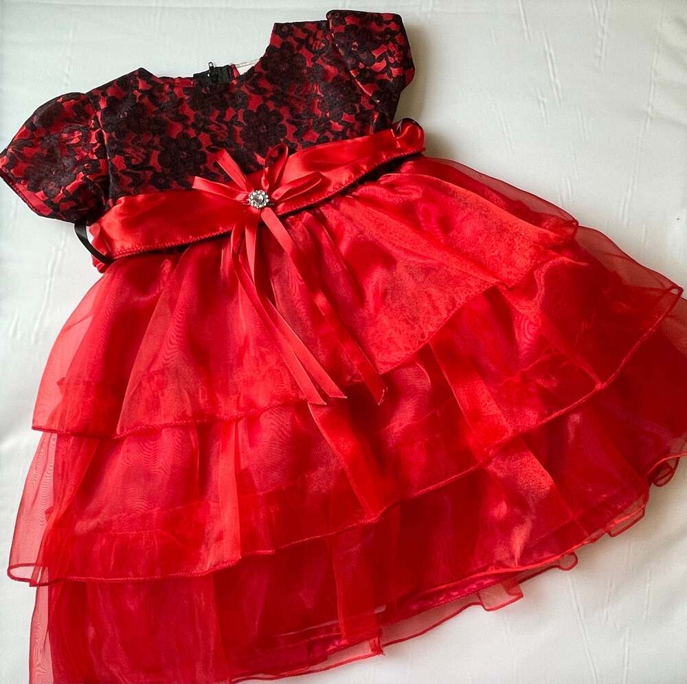 Beautiful Hot Red Baby Girls Dress